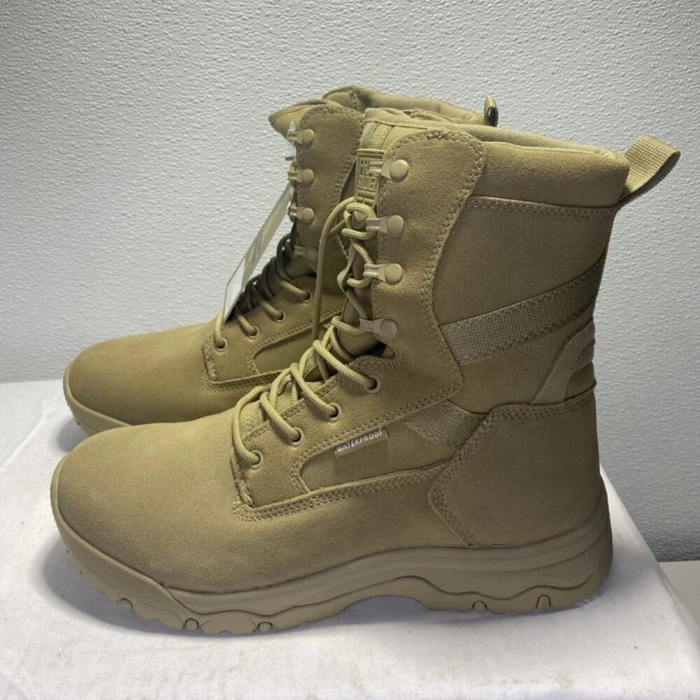 NEW FREE SOLDIER Men’s Tactical Desert Boots – Tan – Size 11.5 – Lace-Up